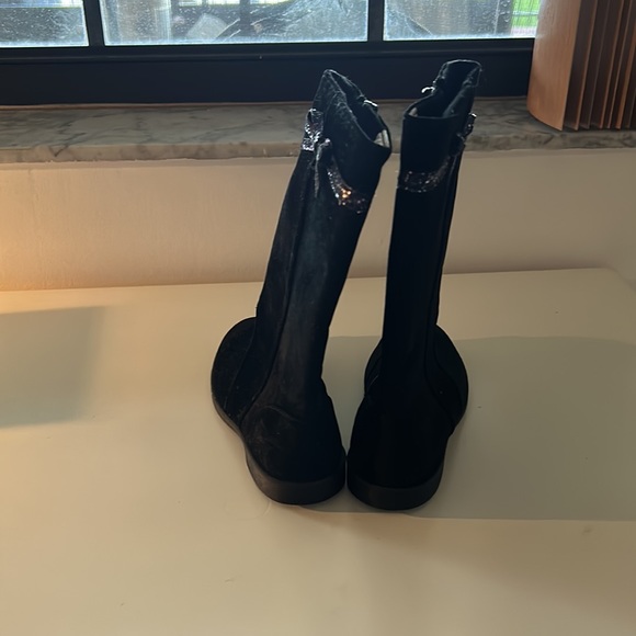 Girls black velvet boots - Picture 4 of 6